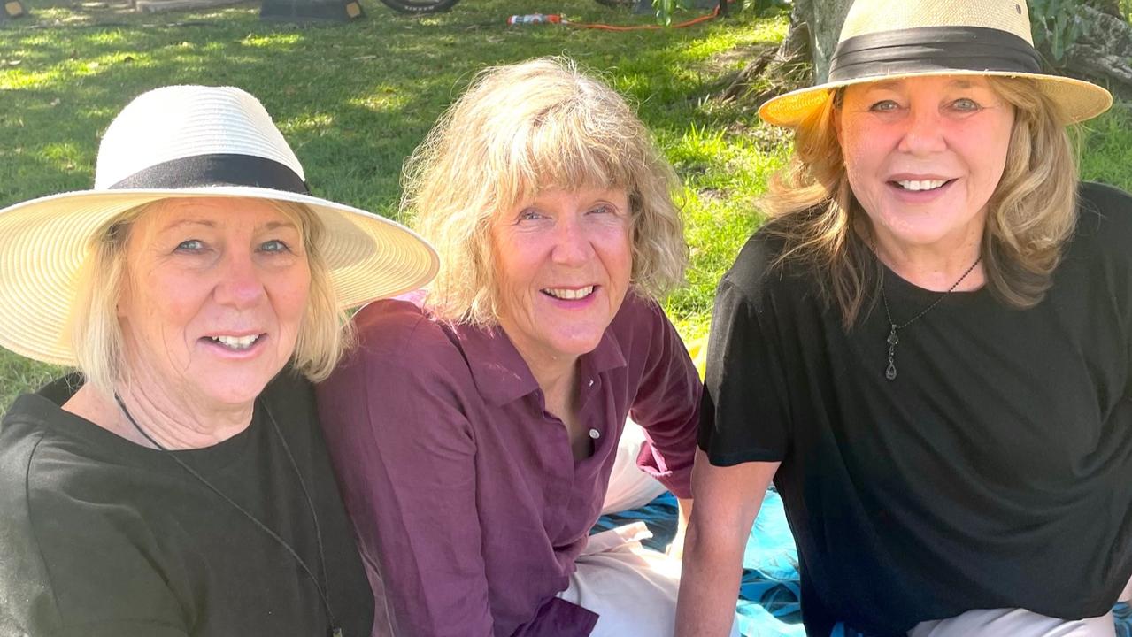 Julie Wilkinson, Carole Gibb and Margo Miranda at the Noosa Alive festival on Sunday July 30, 2023.