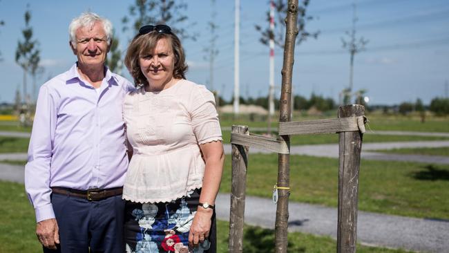 Serge and Vera Oreshkin at the MH17 memorial in 2017.