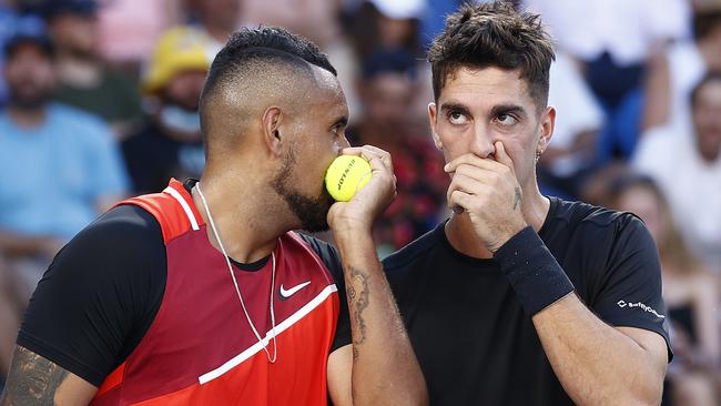 Kyrgios and Kokkinakis continue their doubles run on Sunday. Picture: Darrian Traynor/Getty Images