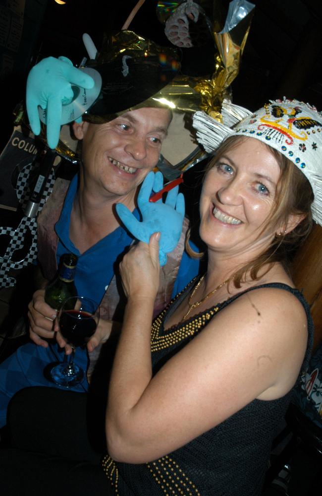 Mark Rodriqez and Sherry Corcoran at a hat party in 2005.