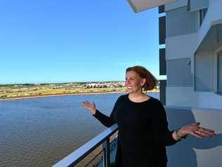 OVER THE MOON: Amira Mahboub bought this unit in Kawana and when she saw it for the first time today she fell in love with it. Picture: John McCutcheon