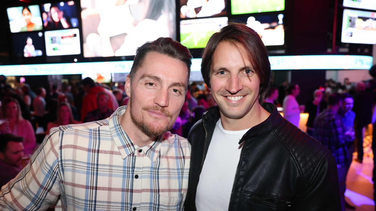 Zac McAliece and James Tonkin at The Sporting Globe Bar and Grill launch at Surfers Paradise for Gold Coast at Large. Picture, Portia Large.