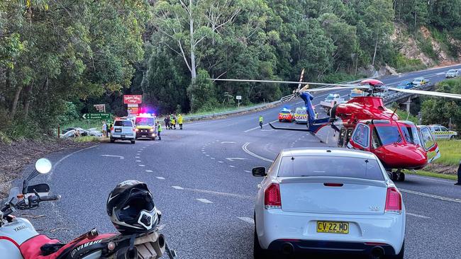 A person has died in a serious three vehicle crash on Tweed Valley Way, Stokers Siding on March 21, 2022. Photo: Bruce Tindale