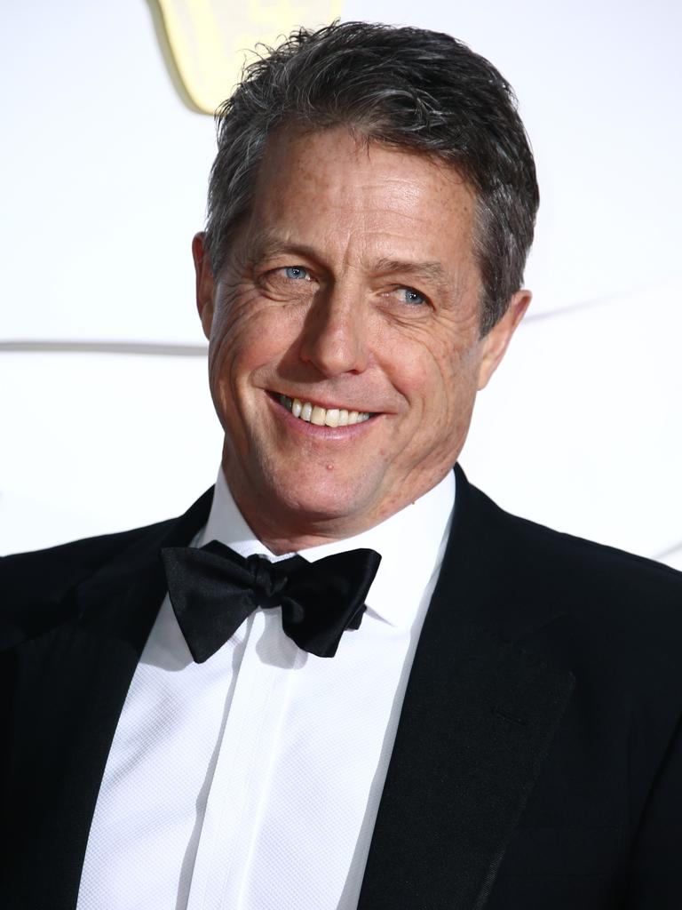 Hugh Grant’s nod to the iconic film was a highlight of the ceremony. Picture: AP.