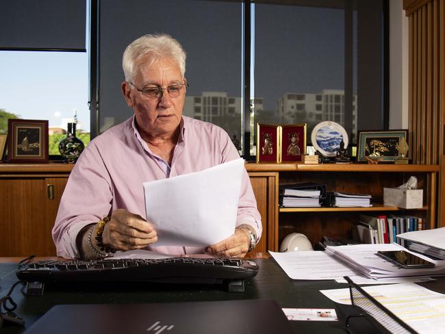 Lord Mayor Kon Kon Vatskalis in the Darwin CBD, Tuesday, August 20, 2019. He has been in office for two years.  Picture: KERI MEGELUS