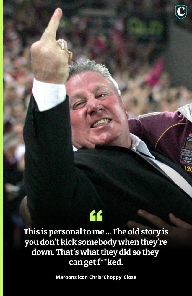 The grenade celebration cut deep for several Maroons greats.