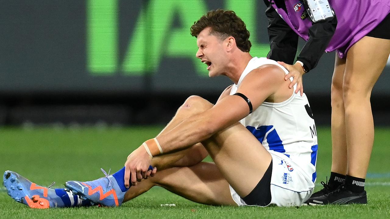 Comben played seven consecutive games to start the 2023 season but broke his ankle against Melbourne and missed the rest of the year after difficulties with an ankle tendon. Picture: Quinn Rooney / Getty Images