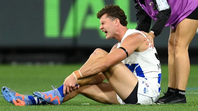 Comben played seven consecutive games to start the 2023 season but broke his ankle against Melbourne and missed the rest of the year after difficulties with an ankle tendon. Picture: Quinn Rooney / Getty Images