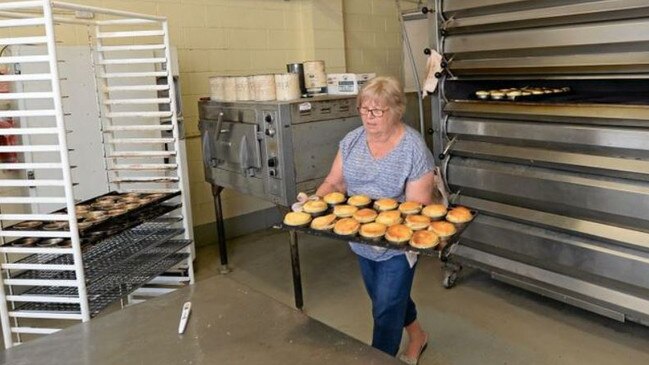 Rhondell Byrne at work at Byrne's Pie Factory.