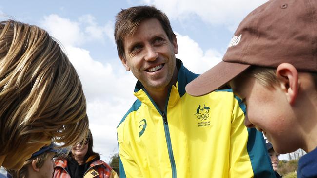 Eddie Ockenden signing autographs.  Tasmanian Olympians welcome home at Riverbend Park Launceston.  Picture: Nikki Davis-Jones