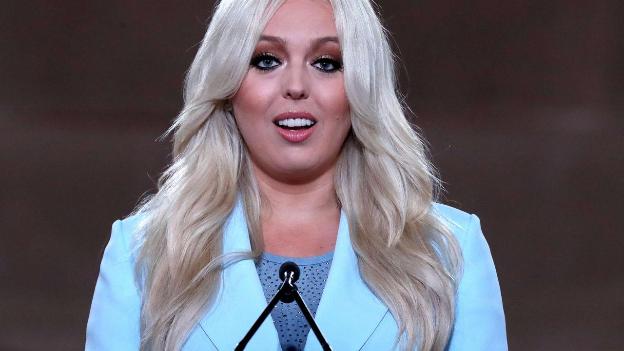 Tiffany Trump, 2020 edition, speaking to the convention today. Picture: Chip Somodevilla/Getty Images/AFP