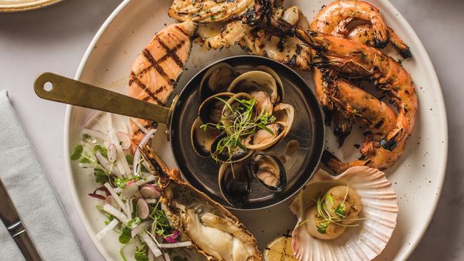 This tantalising barbecue seafood platter is one of the popular dishes at Bankstown Sports restaurant Platform 1.