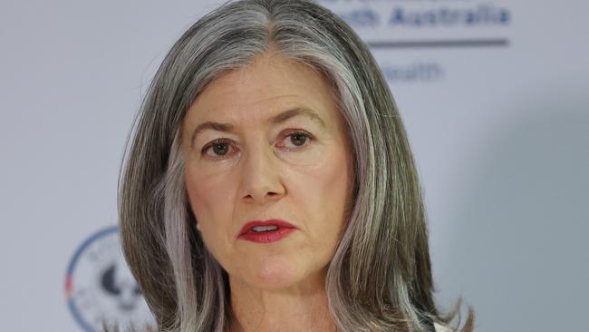 SA Chief Public Health Officer Professor Nicola Spurrier addresses a Covid health press conference in Adelaide. Picture: NCA NewsWire / David Mariuz