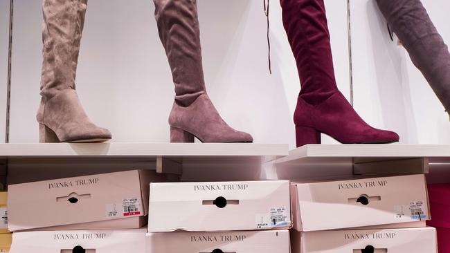 Ivanka Trump brand boots for sale at a Century 21 department store in New York. Picture: AFP