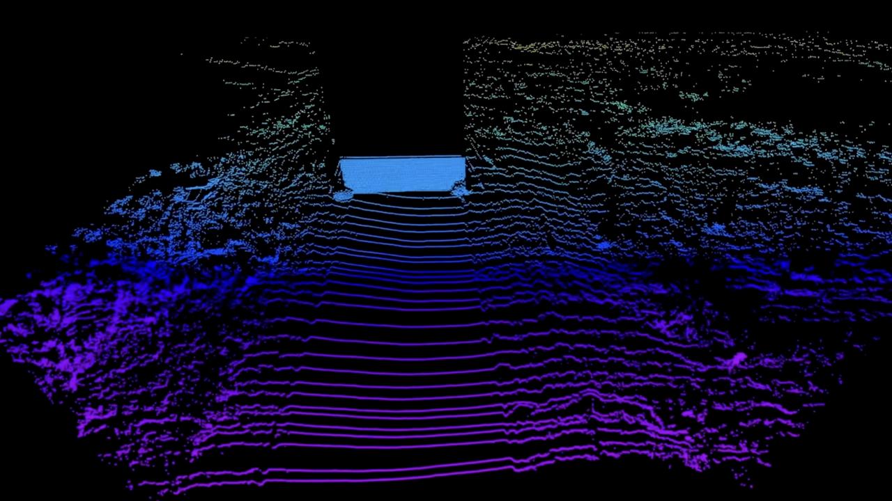 Lidar sensors had no problem spotting the wall. Picture: YouTube/Mark Rober