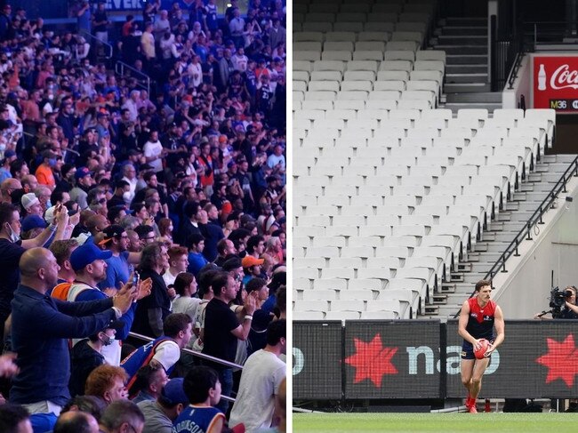 The empty MCG and the rocking Madison Square Garden.