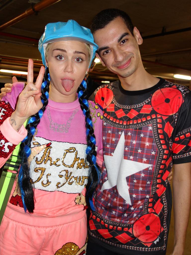 Beau Lamarre-Condon and Miley Cyrus.