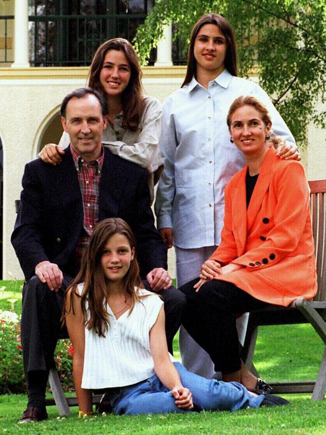 Former PM Paul Keating, wife Annita and daughters Caroline, Katherine and Alexandra in 1993.