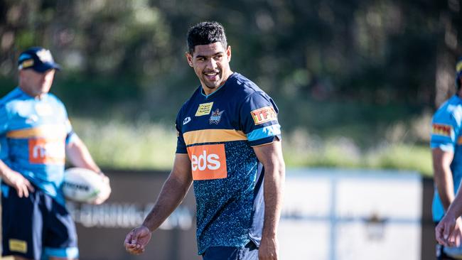 Treymain Spry at NRL training. Picture: Gold Coast Titans