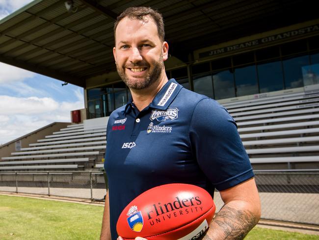 Jarrad Wright is photographed in Noarlunga Downs, South Australia, Monday, November 6th 2017. (AAP Image/James Elsby). Jarrad is the new senior coach of South Adelaide FC.