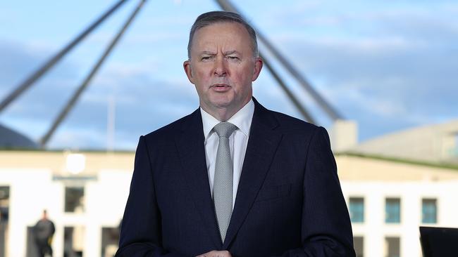 Anthony Albanese outside Parliament House in Canberra on Wednesday. Picture: Gary Ramage