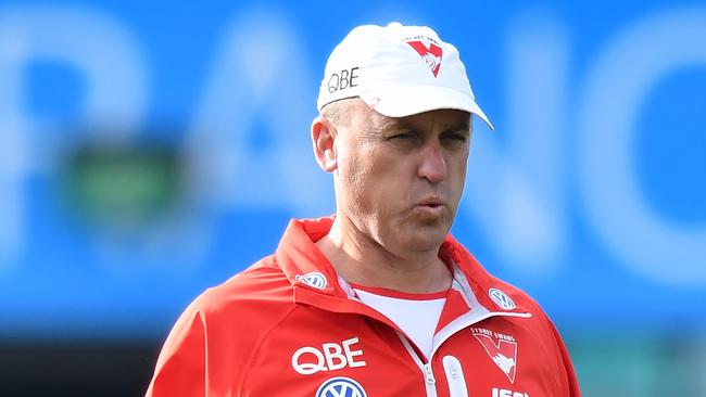 Sydney Swans coach John Longmire wasn’t happy. Pic: AAP