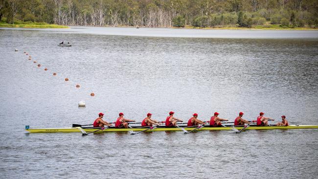 The Terrace First VIII of Angus Crowe, George Day, Max Spork, Xavier Stiles, Sam Allen, Xavier Grambower, Oscar Holt, Bayley Clarke, Cox: Augustine Oostenbroek