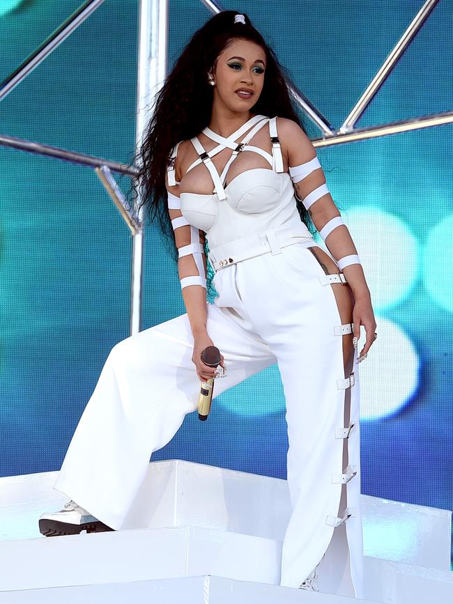 Cardi B performing while heavily pregnant at Coachella in 2018. Picture: Kevin Winter/Getty