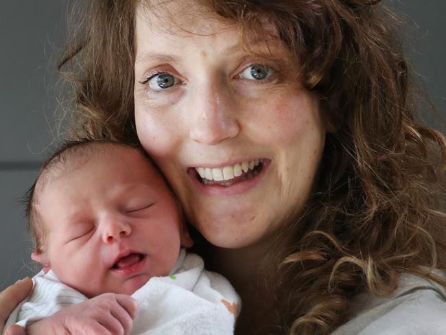 MELBOURNE, AUSTRALIA - NewsWire Photos, JULY 8, 2021. The Victorian Minister for Health, Martin Foley, announces a package to support Victorian maternity services and talks on the latest COVID-19 news. Picture of with mum Hannah Martin and her baby Soren Martin- Butler at the Sunshine Hospital. Picture: NCA NewsWire / David Crosling