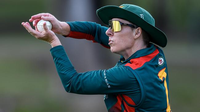 Elyse Villani catches the ball during a warm up before a WNCL match against South Australia in Adelaide earlier this month. Picture: Mark Brake/Getty Images