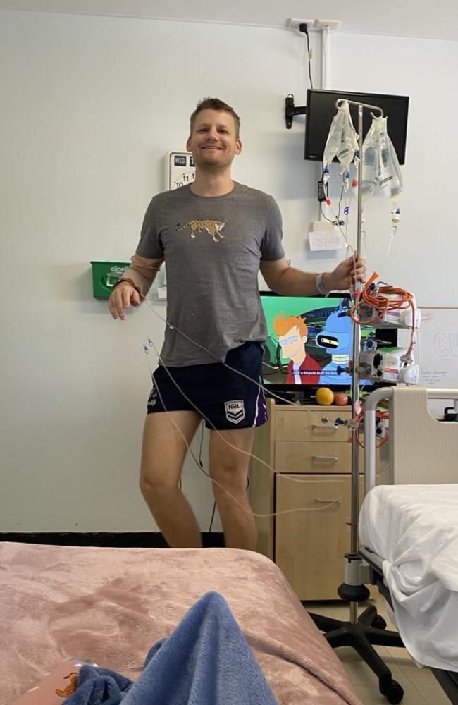 Mathew Robertson spent most of 2022 and some of 2023 in hospital undergoing treatment and a bone-marrow transplant. Picture: Supplied