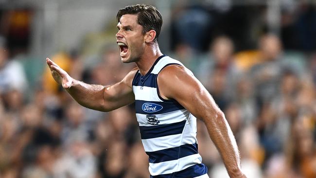 Tom Hawkins has signed on for two more years at the Cats. Picture: Quinn Rooney/Getty Images