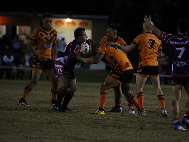 Israel Folau makes his Rugby League Gold Coast debut for Southport Tigers against defending champions Runaway Bay at Owen Park, Southport. Pic Mike Batterham