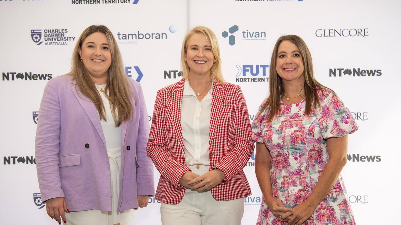 Melanie Plane, Nicole Manison and Kirsten Porteous at the NT News second annual Futures Northern Territory. Picture: Pema Tamang Pakhrin.