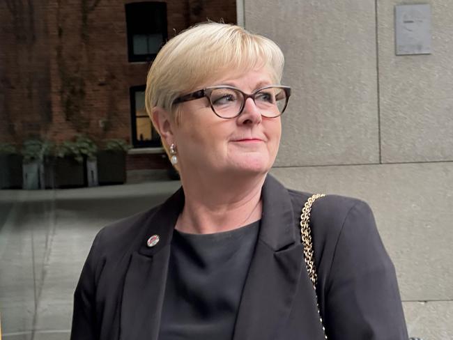 Senator Linda Reynolds arrives at the Supreme Court in Perth. Picture: NewsWire / Emma Kirk