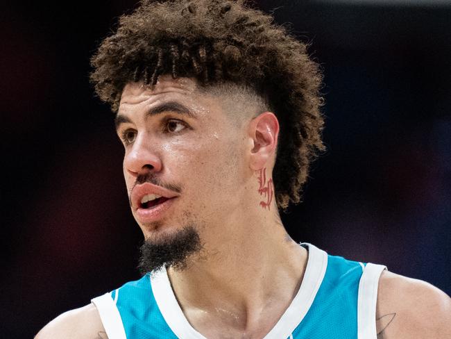 CHARLOTTE, NORTH CAROLINA - DECEMBER 23: LaMelo Ball #1 of the Charlotte Hornets plays against the Houston Rockets during their game at Spectrum Center on December 23, 2024 in Charlotte, North Carolina. NOTE TO USER: User expressly acknowledges and agrees that, by downloading and or using this photograph, User is consenting to the terms and conditions of the Getty Images License Agreement. (Photo by Jacob Kupferman/Getty Images)