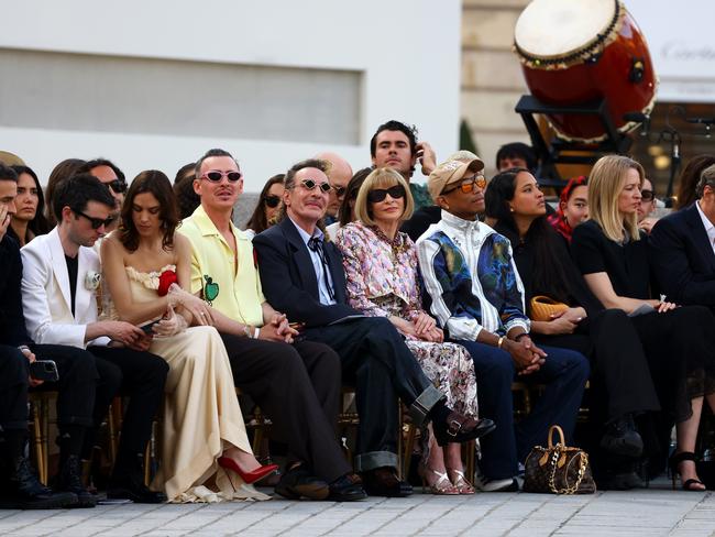 Tom Sturridge, Alexa Chung, Alexis Roche, John Galliano, Anna Wintour, Pharrell Williams, Helen Williams, Delphine Arnault and Xavier Niel during Vogue World: Paris at Place Vendome. Picture: Getty Images