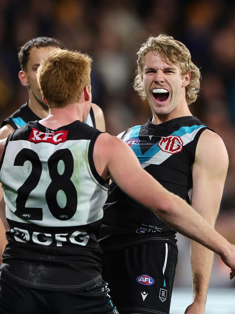 Jason Horne-Francis finished second behind Butters. Picture: Sarah Reed/AFL Photos via Getty Images