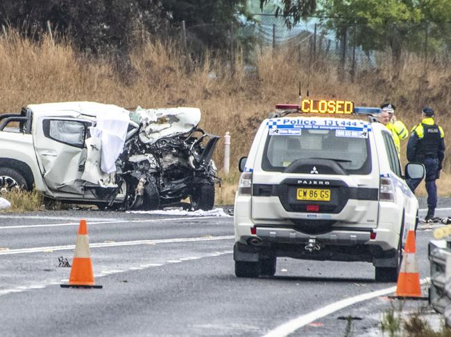 The aftermath of the Barton Highway crash, in which four people died. Picture: OnScene ACT