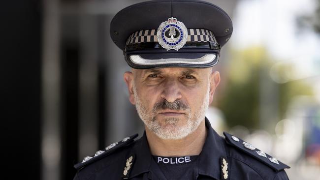 SAPOL Assistant Commissioner John De Candia on retail theft. Picture Brett Hartwig