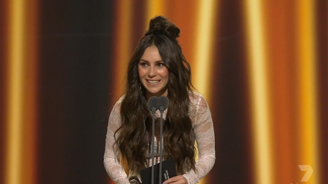 Amy Shark wins Most Popular New Talent. Picture: Channel 7