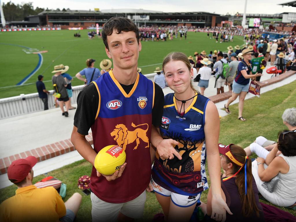 Jacob Doram and Zoe Taylor at the NAB AFLW grand final. Picture: Patrick Woods