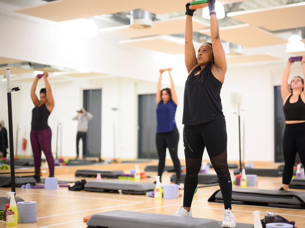 Fitness fans flocked back to London’s gyms after fitness classes resumed. Picture: Getty Images