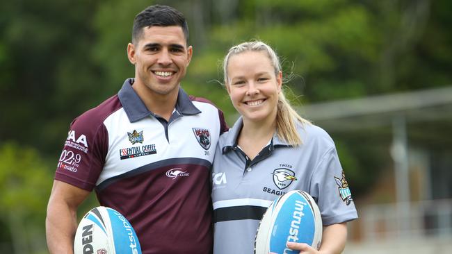 Jamal Fogarty with his partner Kahlia Walsh. Picture: James Owen