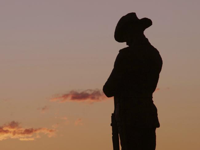 Generic photo of an Australian soldier at sunset