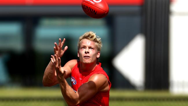 Isaac Heeney booted four goals in the Swans’ internal trial. Picture: Brendon Thorne/Getty Image