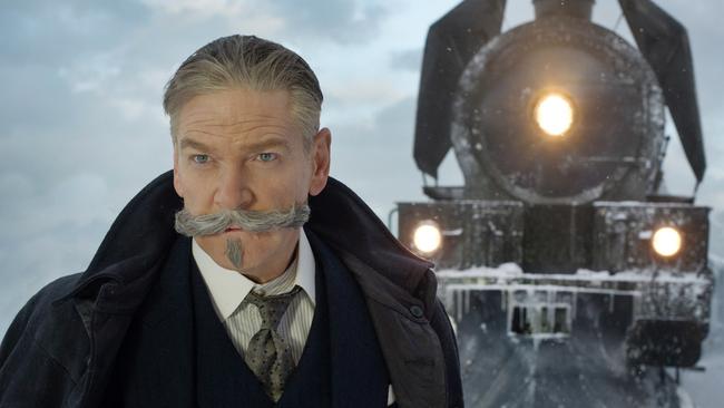 Kenneth Branagh as Hercule Poirot in a scene from Twentieth Century Fox's film Murder on the Orient Express.