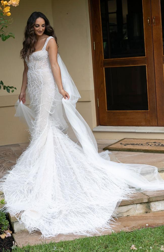 Larissa Takchi wed Luke Dominello at St Benedict’s Chapel in Arcadia with their reception at Le Montage, Lilyfield. Picture: Blumenthal Photography