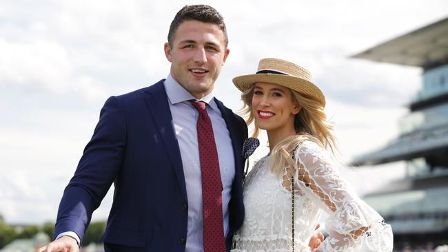 Sam Burgess and Phoebe at Royal Randwick Racecourse. Picture: Christian Gilles