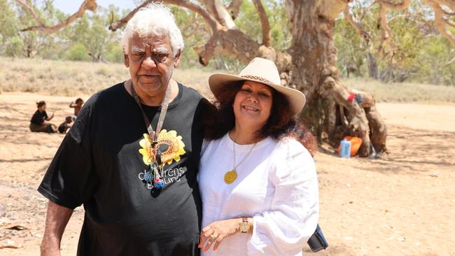 Children's Ground founding chair William Tilmouth with Minister for Indigenous Australians Malarndirri McCarthy in Alice Springs.